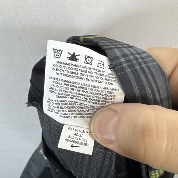 Nike Golf Tour Performance Dri-Fit Plaid Pants Men’s 40x32 Gray Green - Picture 7 of 7